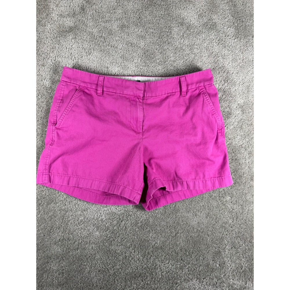 J.Crew Womens Chino Shorts Pink Size 10 Cotton Twill Mid Rise 3 Inch Inseam